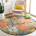 thumbnail image 2 of SAFAVIEH Soho Jasper Floral Wool Area Rug, Brown/Multi, 8' x 8' Square, 2 of 9