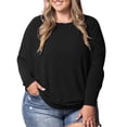 thumbnail image 3 of Delayuji Fashion Women's loose, plus-size casual round-neck long-sleeved T-shirt top, 3 of 5