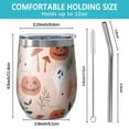 thumbnail image 5 of 12oz Stemless Wine Tumblers Halloween Ghosts and Pumpkins Pattern Vacuum Insulated Stainless Steel Travel Tumbler Cups Mug with Lid and Straw for Champaign,Cocktail,Beer with Cleaning Brush, 5 of 5