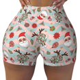 thumbnail image 2 of Fotbe Groovy Retro Santa Shorts Sin Costuras – Shorts Deportivos de Cintura Alta para Mujer, Elásticos para Gimnasio, Yoga, Running o Ciclismo-X-Large, 2 of 8