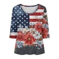 thumbnail image 4 of ibiyuan 250th Anniversary Usa Shirt Women T Shirts Pack Crewneck Usa Star Stripes Graphic Tees Holiday Short Sleeve Independence Day Women Shirts Womens Holiday Tops, 4 of 4