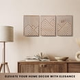 thumbnail image 6 of Modern Wooden Wall Sculptures - Set Of 3 Home Decor Accent Large Art For Living Room  Bedroom Office Easytallation (oak Medium Mountain And Sun), 6 of 7