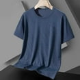 thumbnail image 6 of USNSM (M-5XL) Men's Summer Solid Color Short Sleeve T-Shirt Quick Dry Lightweight Outdoor Sports Ice Breathable Athletic Running Top Shirts Blue XXL, 6 of 7