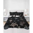 thumbnail image 3 of Black Coastal Twin Size Down Alternative Comforter, Lightweight Comforter Quilt Bedding Set with Pillow Shams Nautical Summer Beach Sea Turtle Starfish All Seasons Bed Comforter Duvet Insert 68"x86", 3 of 7