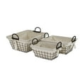 thumbnail image 2 of Tapered Metal Wire Set Of 3 Rectangular Storage with Liner, 2 of 7