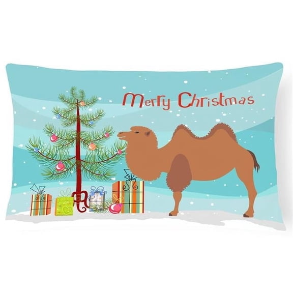 Carolines Treasures BB9185PW1216 Bactrian Camel Christmas Canvas Fabric Decorative Pillow, Teal, 12H x16W, multicolor