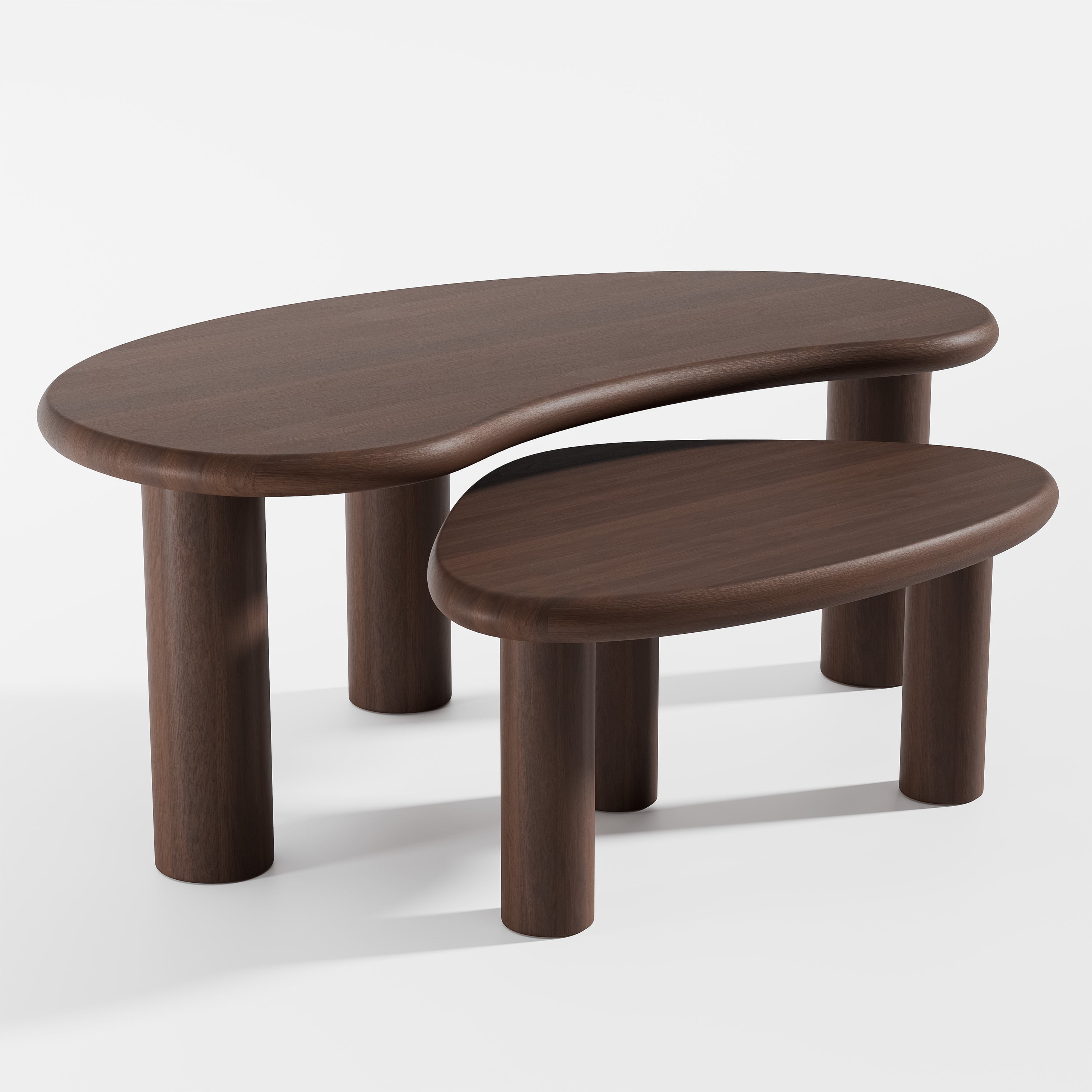 MAYEERTY 34" × 25" × 13" Wooden Coffee Table, Walnut