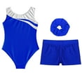 thumbnail image 4 of TiaoBug Gymnastics Leotards for Girls Dance Unitards with Shorts and Hairband Skating Jumpsuit Activewear Set Royal Blue 10, 4 of 5