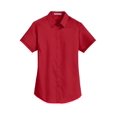 thumbnail image 5 of Port Authority Adult Female Women Plain Short Sleeves Shirt Rich Red X-Small, 5 of 6