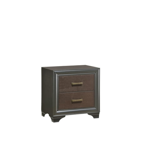 Emerald Home Prelude Honey Black And Brown Nightstand With Mirror