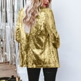 thumbnail image 6 of Clearance! Women's Aviator Jackets Lightweight Shirt Jacket Coat Women Sequins Blazer Sequin Jacket Casual Long Sleeve Glitter Party Shiny Lapel Rave Outerwear Coat Long Sleeve Jacket with Pockets, 6 of 9