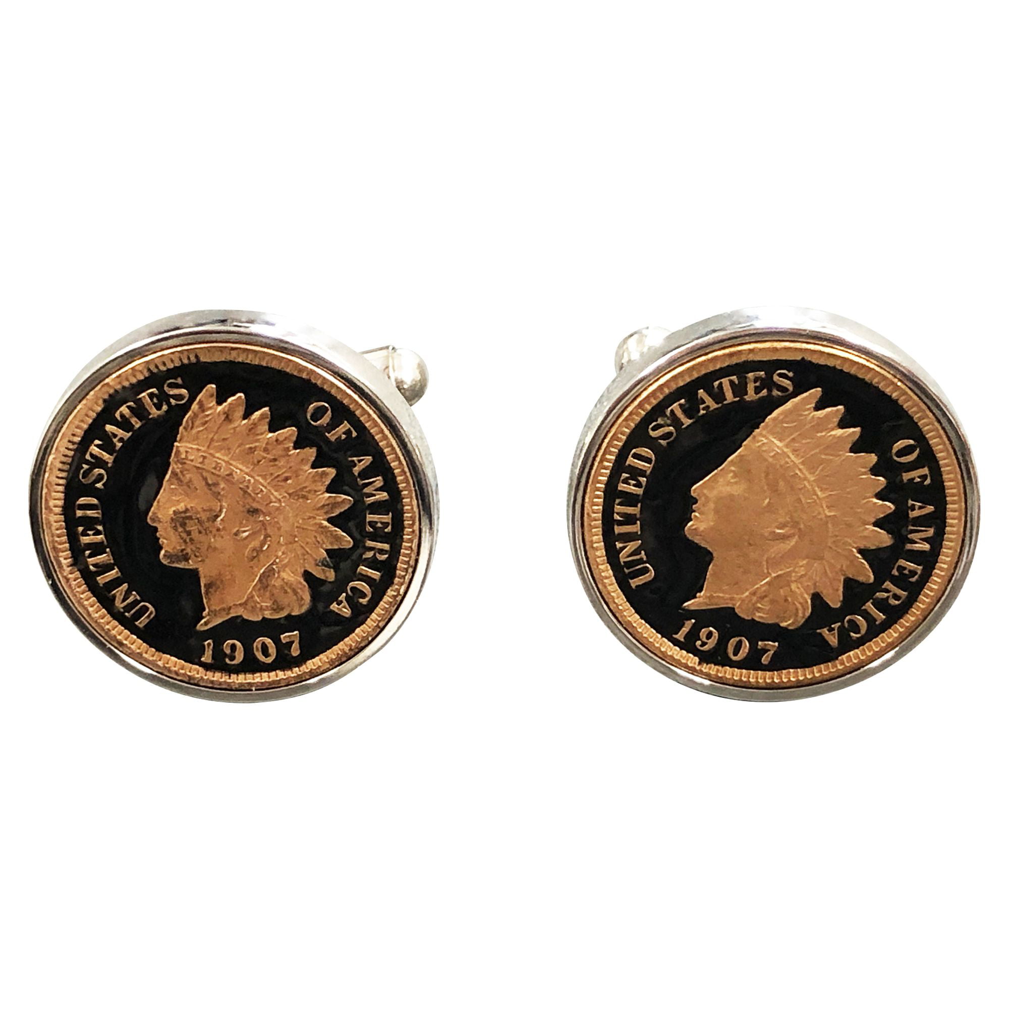 Steel Cufflinks Penny Coin Coin Collector Cuff Links