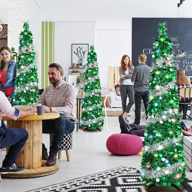 5 FT Christmas Trees with 90 Colorful Lights Collapsible