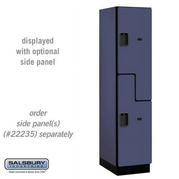 Salsbury Industries 18-27161BLU 18 in. Wide Double Tier S Style Designer Wood Locker, Blue - 1 x 6 ft. x 21 in.