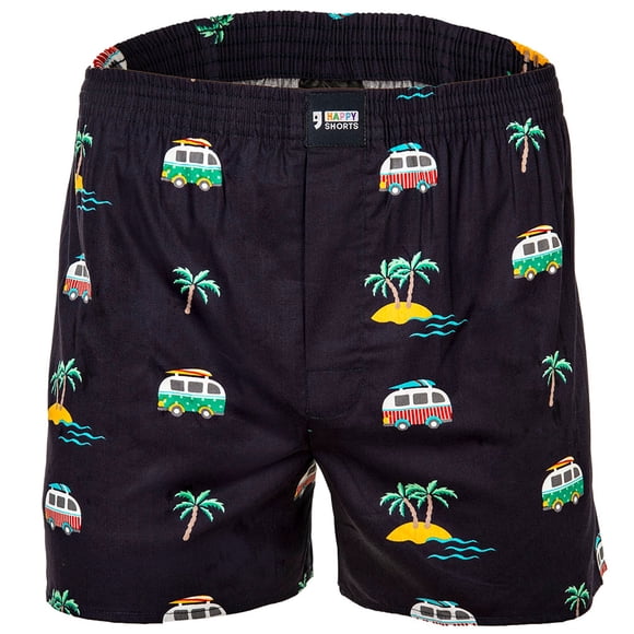 Happy Shorts Boxers de hombre tejidos - Estilo americano, algodón, estampados Vacation M (Medium)