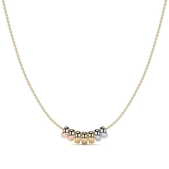Gargantilla De Oro Italiano 14k Con Aros Tricolores