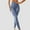 Blue, variant on Lilgiuy Women's New Thread Seamless Tight High Waist Sports Yoga Pants for Beach