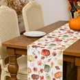 thumbnail image 6 of OVZME Joyce Fall Leaves Table Runner for Kitchen Dining Table, Thanksgiving Autumn Printed Harvest Pumpkins Maple Leaves for Halloween Holiday Home Decorations, Water-Proof, Washable, 13" W x 48" L, 6 of 6