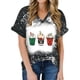 thumbnail image 1 of Tops Para Mujer Tops Con Estampado Navideño Blusa Con Letras Divertidas Camisetas Casuales Con Cuello en V Camisetas de Manga Corta Odeerbi  ODB180256, 1 of 6