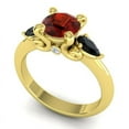 thumbnail image 2 of 2.50 Carat Shiny Round Cut Garnet & Black Onyx Gemstone Engagement Ring for her Solid 18K Yellow Gold Size 5.5 by Diamond-Capitals, 2 of 8