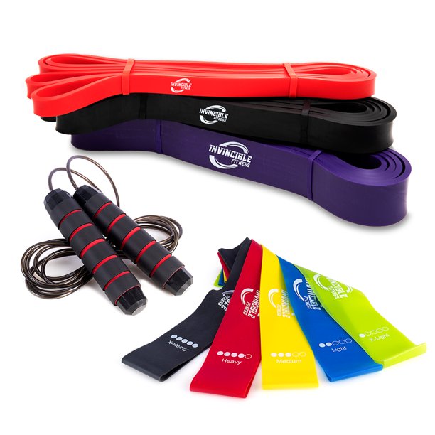 Invincible Fitness Pull Up Bands, Resistance Bands , Jump Rope and