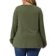 thumbnail image 4 of Agnes Orinda Blusas de Tallas Grandes para Mujeres con Mangas Largas y Botones Decorativos 4X Verde Militar, 4 of 8
