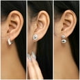 thumbnail image 3 of JeenMata Multiple 3 pcs Geometric & Round Stud Earrings Set in White Gold Plated, 3 of 6