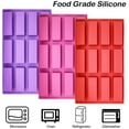 thumbnail image 4 of Set of 3, 12 Cavity Medium Narrow Silicone Rectangle Molds, SourceTon Protein Bars mold Energy Bars Maker for Caramel Bread Loaf Muffin Brownie Cornbread Cheesecake Pudding Soap Butter Mould, 4 of 9