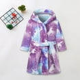thumbnail image 2 of TOWED22 Boys' Hooded Bathrobe Kids Plush Fuzzy Fleece Robe Teen boy Soft Spa Robe Girls Sleepwear pajamas Toddler Nightgown(Purple,9-10 Y), 2 of 6