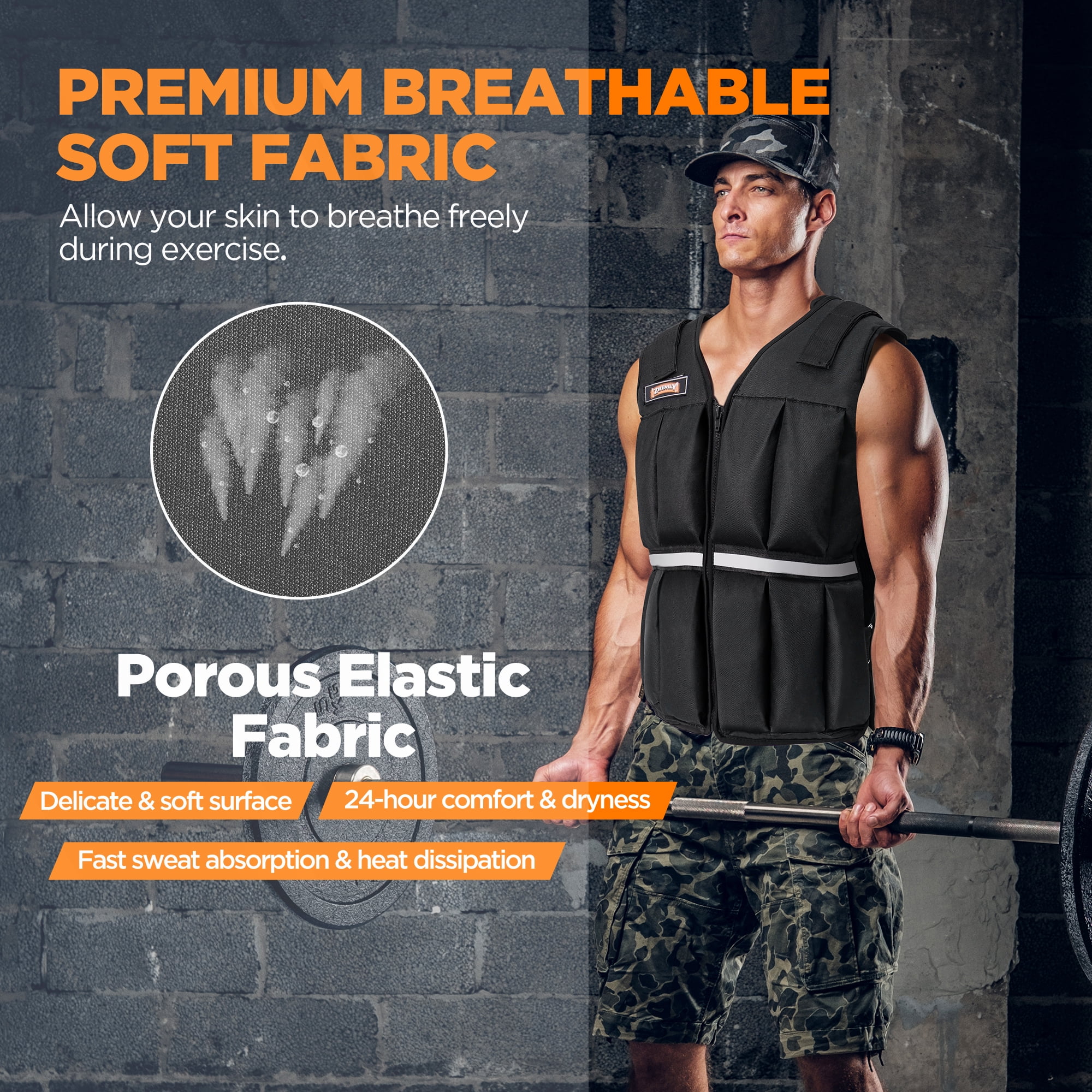 Divmystery Weighted Vest Men 25lbs Weights with Reflective Stripe, Weighted vest for Women Workout Equipment for Strength Training Running