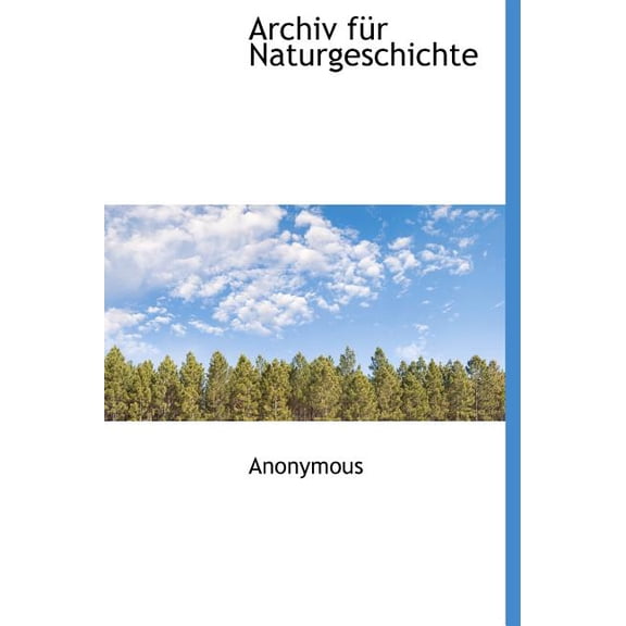 Archiv F R Naturgeschichte (Hardcover)