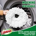 thumbnail image 2 of Libman Tornado Spin Mop Refills-Case of 4-Microfiber Head, Easy to Replace, Machine Washable, Green & White, Pack of 4, 2 of 4