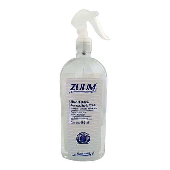 Alcohol en gel Zuum desnaturalizado spray 480 ml