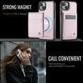 thumbnail image 5 of For iPhone 14 Compatible with Magsafe 2 in 1 Detachable Wallet Case with Card Holder,Women Men,Magnetic PU Leather RFID Blocking Flip Kickstand Credit Card Slots Phone Case,Pink, 5 of 12
