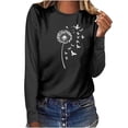 thumbnail image 2 of NuoCaiYun Women'S Long-Sleeve T-Shirts Casual Fashion Crewneck Pullover Round-Neck Printed T-Shirt, 2 of 6