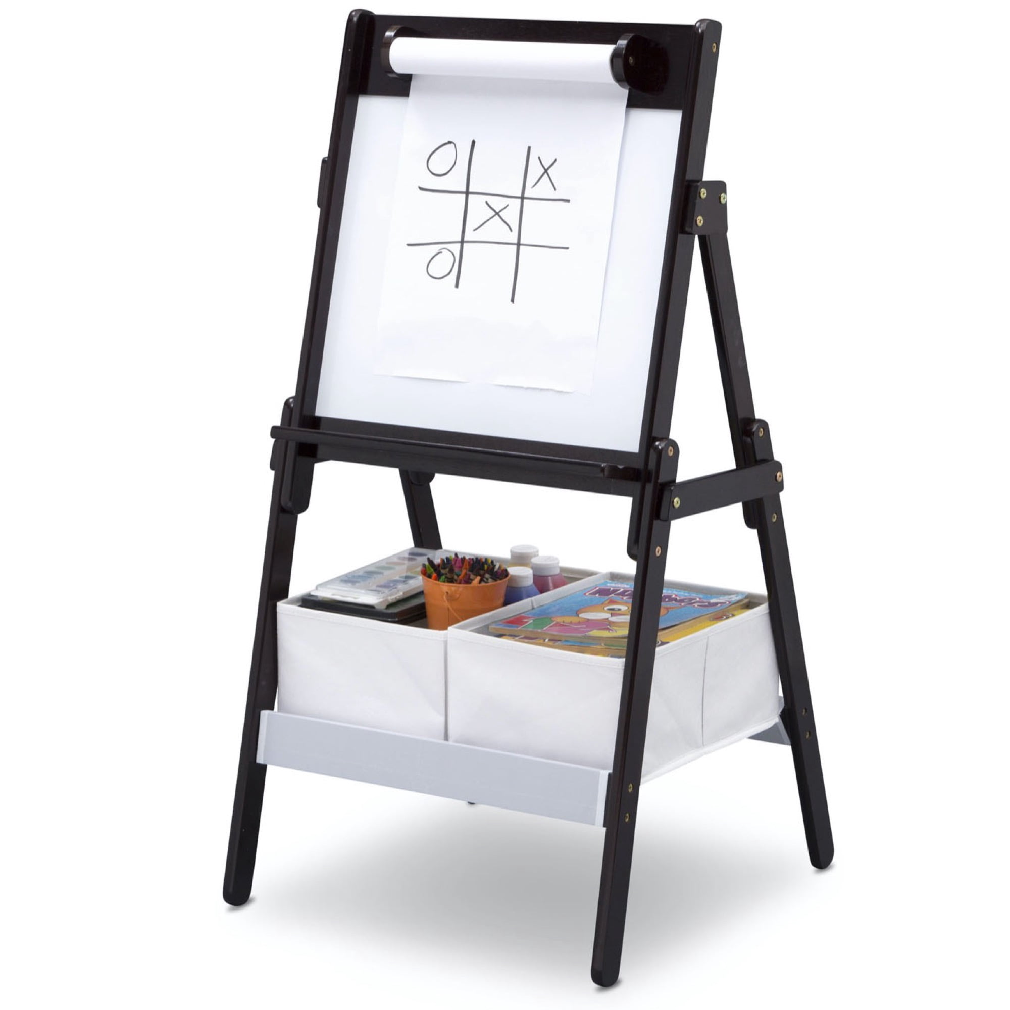 Delta Children Classic Kids Whiteboard/Dry Erase Easel with Storage, Dark Chocolate