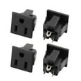thumbnail image 1 of Unique Bargains 4Pcs AC 125V 15A US Outlet 3 Terminals Panel Mount Power Socket Black, 1 of 3