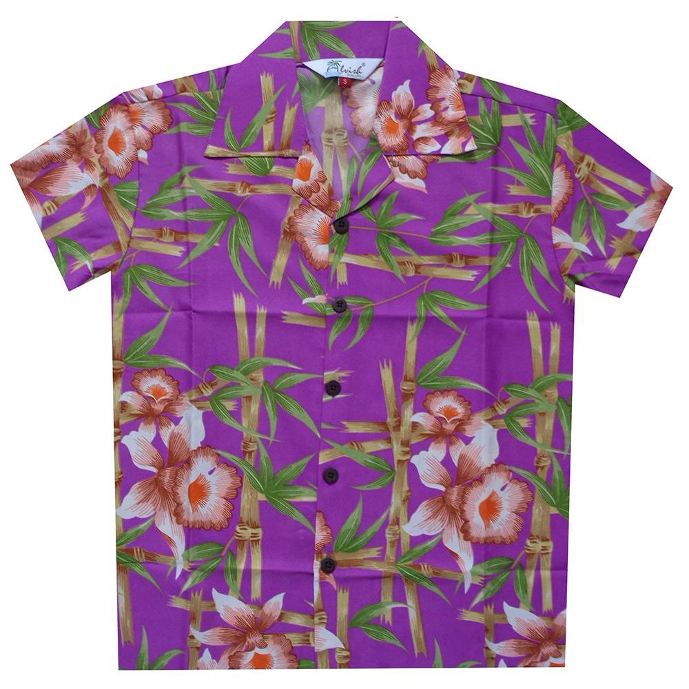 Alvish - Hawaiian Shirts 51B Boys Flower Bamboo Beach Aloha Casual ...
