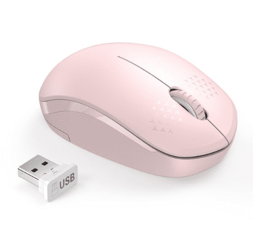 Wireless Mouse 2.4G Mini Mouse Optical Silent-Click Mouse For Laptop, Computer, PC, Mac (Pink)