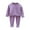 Purple, variant on Infant Boys Fleece Pajamas Thermal Underwear Solid Long Sleeve Top Pants Sleepwear Outfits, 2-Piece