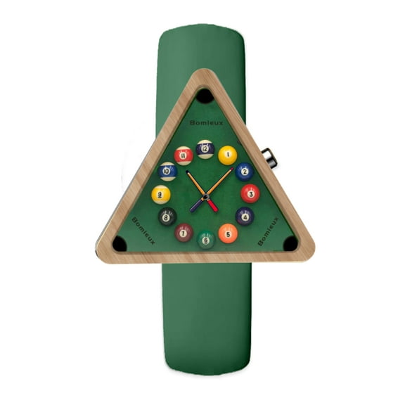 Men's Quartz Watch Creativity Billiard-Inspired Watch Dial with Colorful Hands and Silicone Strap Surprise Gifts for Men