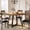 PVC gray, variant on Space-Saving 5-Piece Round Dining Table Set for 4 – Vintage Brown Wooden & Metal Table with 4 Upholstered Chairs – Sturdy Circle Dinner Table – Ideal for Apartments & Small Dining – Vintage Color