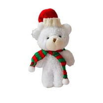 Luoshdecor Christmas Animal Bear Ornaments,Plush Cute Bear Stuffed Animals Xmas Toys for Birthday Decorations Party Favors