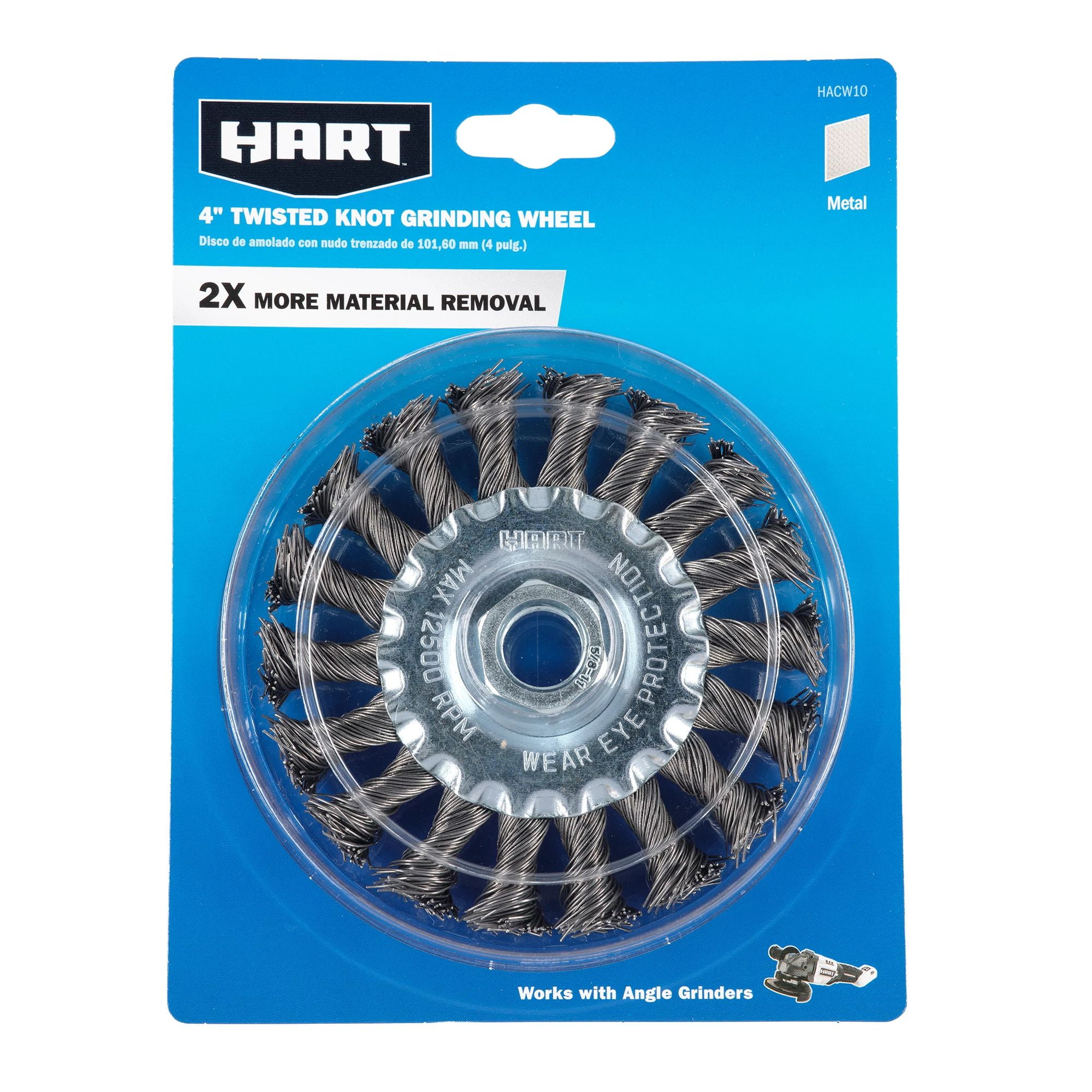 HART 4-inch Twisted Knot Grinding Wire Wheel