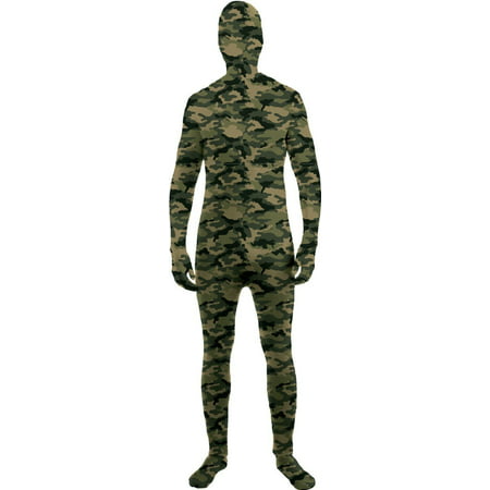 I'm Invisible Costume Stretch Body Suit, Camo, Child Medium, Stretch jumpsuit and detached hood By Forum Novelties