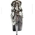 thumbnail image 2 of HADES Steampunk Rhino Heel Spike Platform Ankle Strap Pump TRINITY Pewter-9, 2 of 4