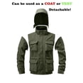 thumbnail image 5 of WTOBBY Men's Detachable Outdoor Jacket, Solid Color Workwear Style with Zippered Pockets, Long Sleeve Casual Coat for Practical Daily Use,Army Green L, 5 of 5