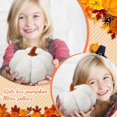 thumbnail image 3 of Halloween Plush Pumpkin Pillow, Soft Stuffed Ornament for Fall & Thanksgiving Decor, 8″, White, 3 of 12