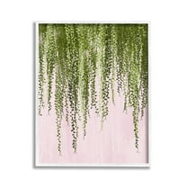 Stupell Industries Hanging Ivy on Pink Botanical & Floral Painting White Framed Art Print Wall Art, 11 x 14