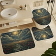 thumbnail image 6 of Vintage Nautical Full Moon Shower Curtain Set Bathroom Set Decorative Vintage Mid Century Ocean Theme Full Moon Pirate Ship 4 Piece Shower Curtain, Toilet Cover, U-Mat, Floor Mat, 6 of 8